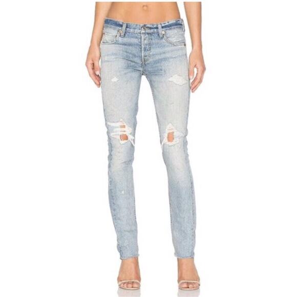 Revolve Re/Done Originals Low Rise Light Repair Skinny Size 29 - Picture 11 of 15